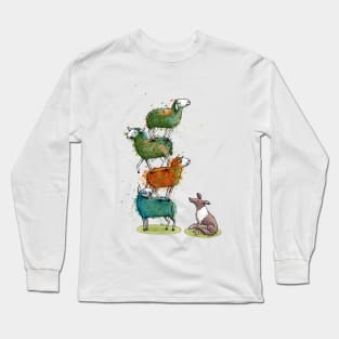 Border Collie Work - Sheep - Sheepdog - Pyramid - Dogs - Shepherding Long Sleeve T-Shirt